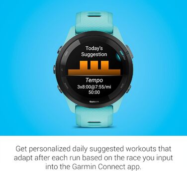 Розумний годинник Garmin Forerunner 265 для бігу, унісекс, 46 мм, Aqua/Чорний