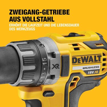 Акумуляторний дриль-шурупокрут DEWALT DCD791NT-XJ, 18V, безщітковий двигун, 13 мм