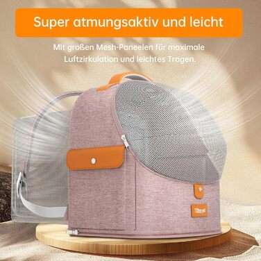 Розширюваний рюкзак для кота - рюкзак-переноска для тварин з дихаючим 4D-сіткою, для собак та котів до 12 кг (Рожевий)