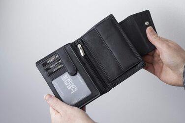 LEAS Ladies' Exchange in portrait format with RFID protection, genuine leather, black Ladies' Collection