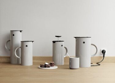 Термос Stelton EM77 - 1 літр, сірий | Зберігає тепло та холод, з скляною вставкою, для чаю та кави, вінтажний дизайн