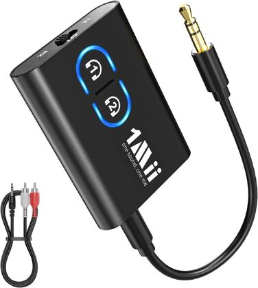 Bluetooth адаптер 1Mii ML300 для ТБ та навушників, трансмітер та ресивер, чорний