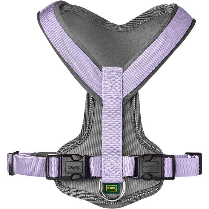 Нашийник для собак HUNTER Neopren, розмір L, лавандово-сірий, з неопрену, світловідбиваючий, комфортний