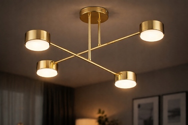 Підвісна люстра Elko-Lighting золота, 4 точки освітлення GX53, сучасний стиль