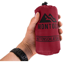 Montoza Sleeping Bag - Ultralight 170g blue red green - Silk and cotton inner liner - Lightweight, thin, warm travel sleeping bag