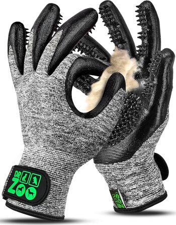 Рукавичка для грумінгу тварин DR Zoo (1 шт, M) - для котів, собак, коней - рукавичка для видалення шерсті, щітка-рукавичка