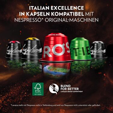 Кава в капсулах Lavazza Crema e Gusto для Nespresso, з нотками горіхів та шоколаду, 100 капсул (10х10г)