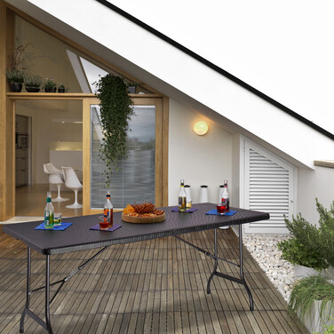 Relaxdays Folding Garden Table BASTIAN Large