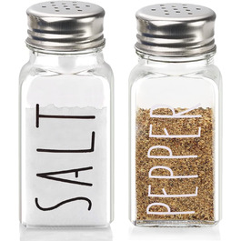 Farmhouse Salt and Pepper Shaker Set, Clear Glass, Cute, Gift for Women, Wedding Decoration, No Rubbing