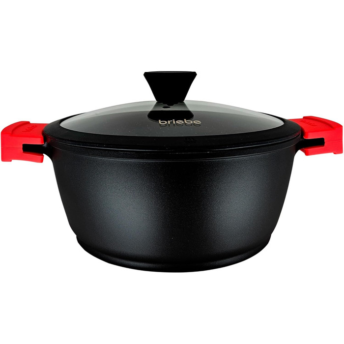 Каструля Briebe Black Titanium з титановим покриттям, 16 см, індукція, склокришка, для плити та духовки