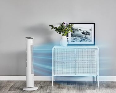 Вентилятор підлоговий Rowenta Eole Ultra VU6871 білий, з пультом, тихий (52 дБ), з таймером та горизонтальним коливанням 60°