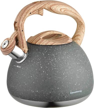 Чайник електричний Klausberg з нержавіючої сталі 2.8L з мармуровим покриттям, сірий KB-7369