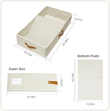 Коробки для зберігання під ліжком, 2 шт. з кришкою, сірі. Органайзери для білизни та одягу