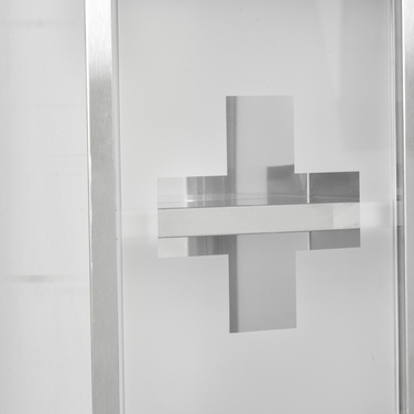 Kleankin Medicine Cabinet First-Aid Cabinet 20x12x58cm Stainless Steel with Frosted Glass in Silver, ideal for Home & Office
