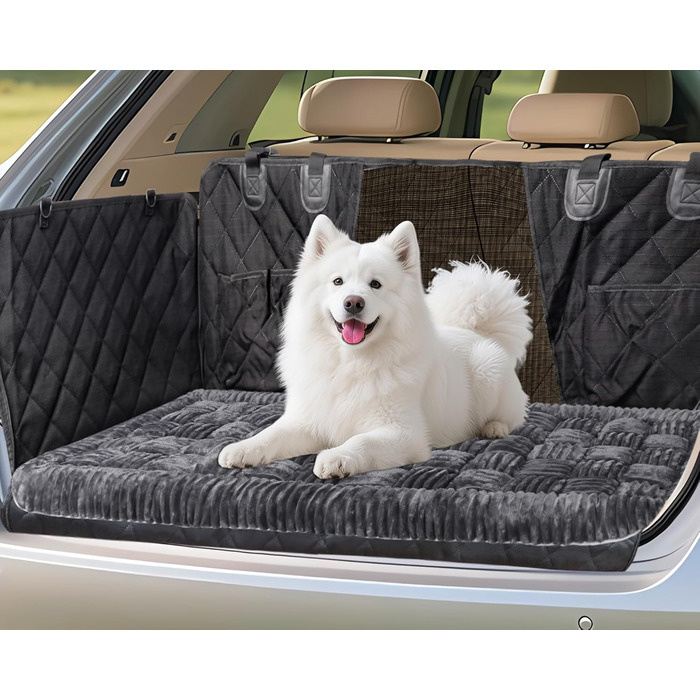 Килимок для собак у машину Loiion, захист заднього сидіння, чорно-білий, 127x62.5 см
