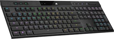 Ігрова механічна клавіатура Corsair K100 Air Wireless RGB з перемикачами Cherry MX Ultra Low Profile, Bluetooth, QWERTZ DE, чорна