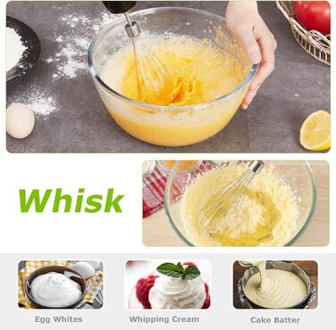 Bonsenkitchen Immersion Blender, 4-in-1 Electric Stick Blender, 1000W Variable Speeds, Stainless Steel, Whisk, 500ml Chopper and 700ml Measuring Cup for Baby Food, HB3203 (Black)