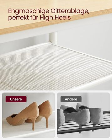 VASAGLE Clothes Rack, Coat Rack, Coat Stand with Hooks, Mirror, Bench, 35 x 98 x 180 cm, for Entryway, Bedroom, Living Room, Modern, Oak-White HSR415W09