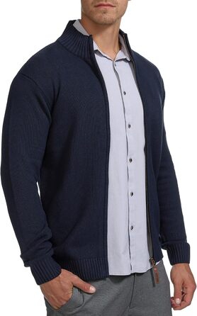 Чоловічий кардиган Indicode INLut з коміром-стійкою та блискавкою | Тонкий в'язаний кардиган для чоловіків XL, темно-синій