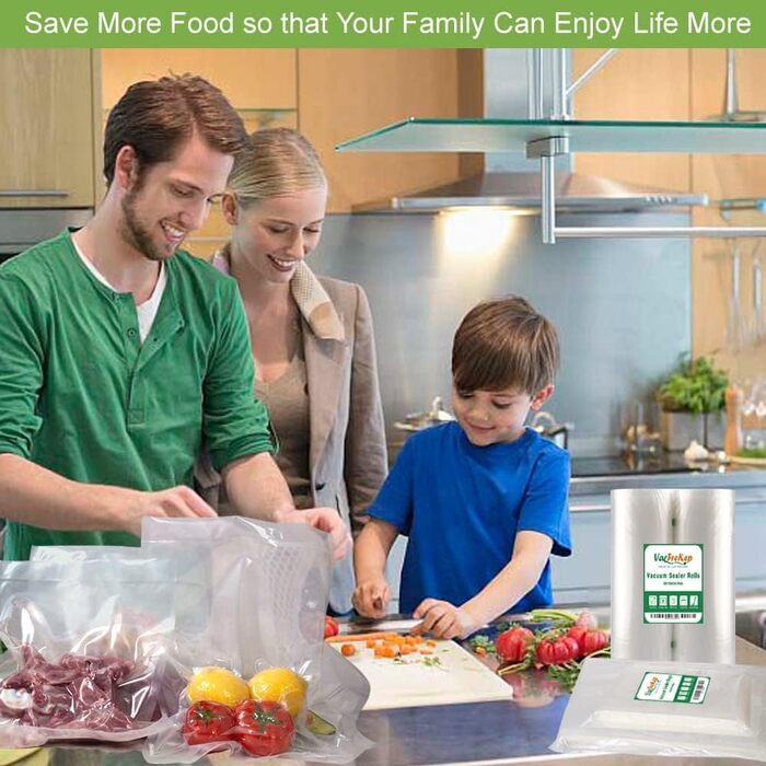 VacFreKep 200 Bag 28x40cm Vacuum Bags, Vacuum Sealer Bags for Food, BPA-Free Sous Vide Vacuum Bags, Bags for Vacuum Sealers and Foil Sealing Devices Suitable