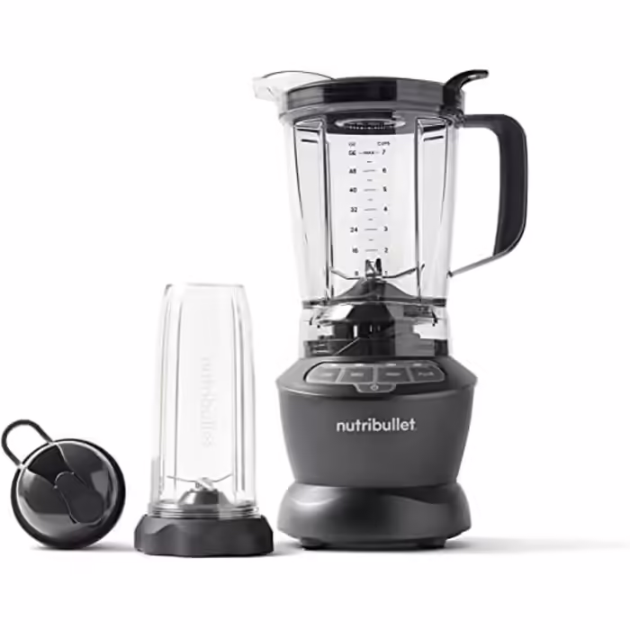 NutriBullet Full Size Blender, Electric Mixer, Multifunctional Immersion Blender, Professional Blender, 1000 Watt Power, 1.6L Pitcher, Grey, NBF450DG 1000 Watt Black