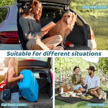 Захист для багажника автомобіля KYG для собак з нековзним покриттям, захистом бокових панелей та краю завантаження, універсальний килимок для багажника, ковдра для собак в авто, водонепроникний та стійкий до подряпин, 195 * 105 см
