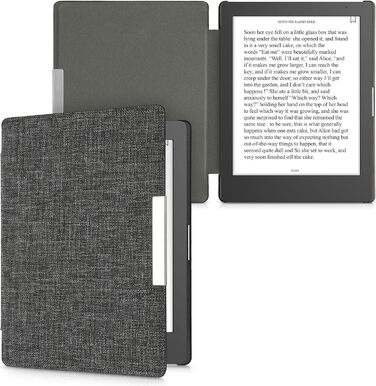 Чохол kwmobile для Kobo Aura Edition 1: тканинний захисний чохол для eReader, темно-сірий