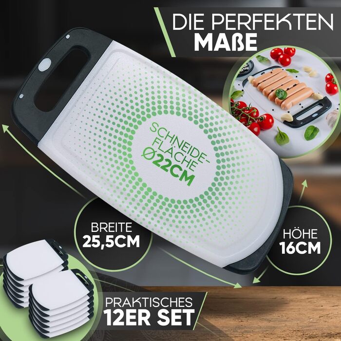 Набір дощок для сніданку Loco Bird (12 шт.) 25x16 см, пластик BPA Free, для миття в посудомийній машині, білий