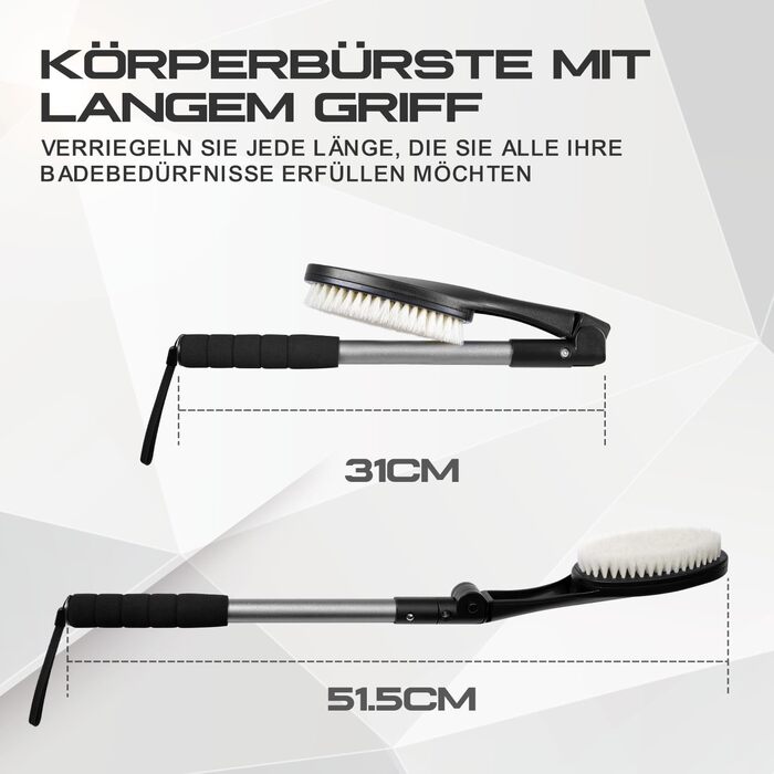 Набір з 3-х спинних щіток Easace з аплікаторами для лосьйонів, щітка для тіла з довгою ручкою, суха щітка для тіла, аплікатор для крему на спину