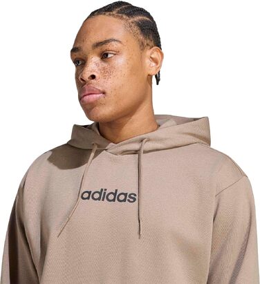Чоловіча худі Adidas Essential Linear Fleece з капюшоном, колір Khaki Six/Black, розмір S