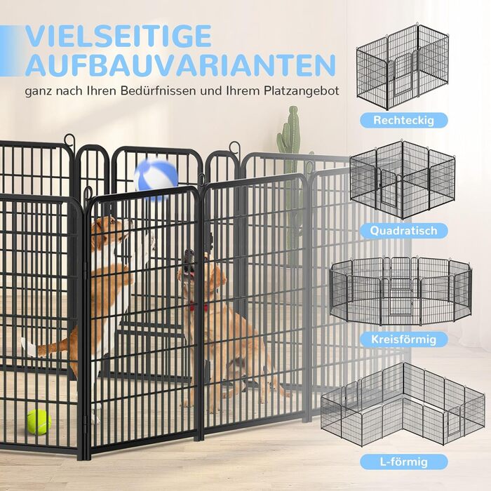 Клітка для цуценят, ігровий вольєр для собак, 65 x 80 см, металева, з дверцятами та засувом