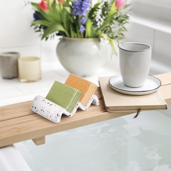 Підставка для мила Luxspire з теракотовою текстурою (2 шт.) - швидковисихаюча мильниця для ванної, кухні, душу