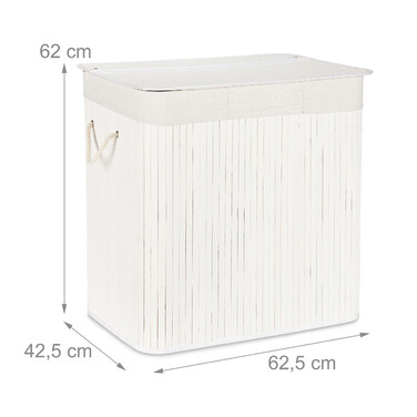 Relaxdays Bamboo Laundry Basket with 3 Compartments