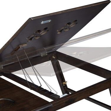 Столик для ноутбука Relaxdays з бамбука, регульований по висоті, з ящиком, 24x60x35 см, коричневий