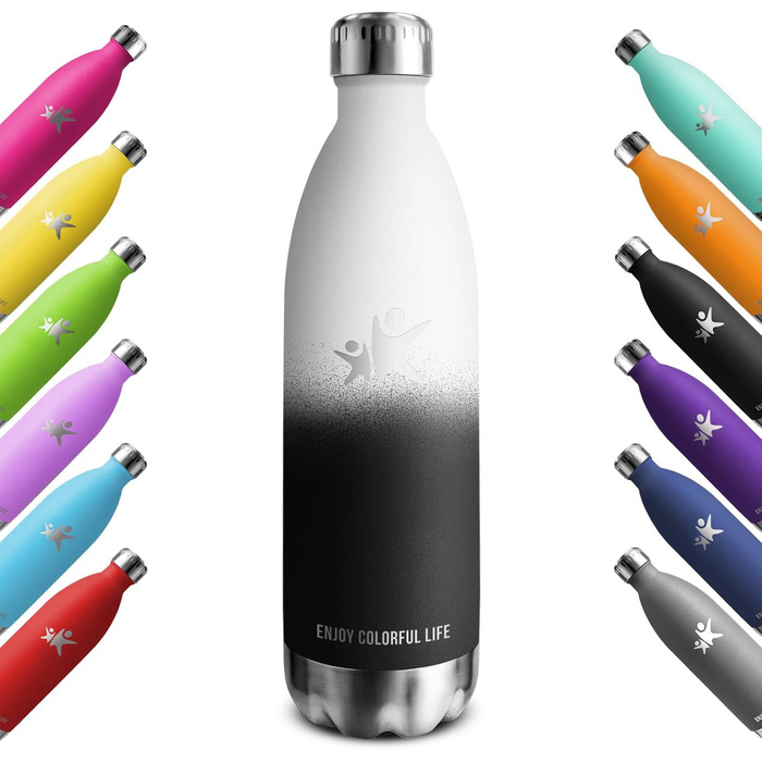 Термос KollyKolla: термопляшка з нержавіючої сталі 500мл/750мл/1л, без BPA, для дітей, спорту, школи, подорожей, кемпінгу. Не протікає.