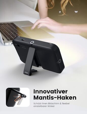 Лампа для селфі з софтбоксом та штативом – перезарядна світлодіодна лампа Clip-Fill з 96 LED, для телефону, iPhone, камери та ноутбука, для макіяжу, TikTok, Vlogs та відеодзвінків