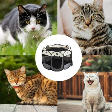 Портативний вольєр для цуценят Kongou | Складаний вольєр з оксфордської тканини на блискавці, знімний загон для домашніх тварин, дихаючі клітки для кроликів, курчат, милий загороджувач для кошенят