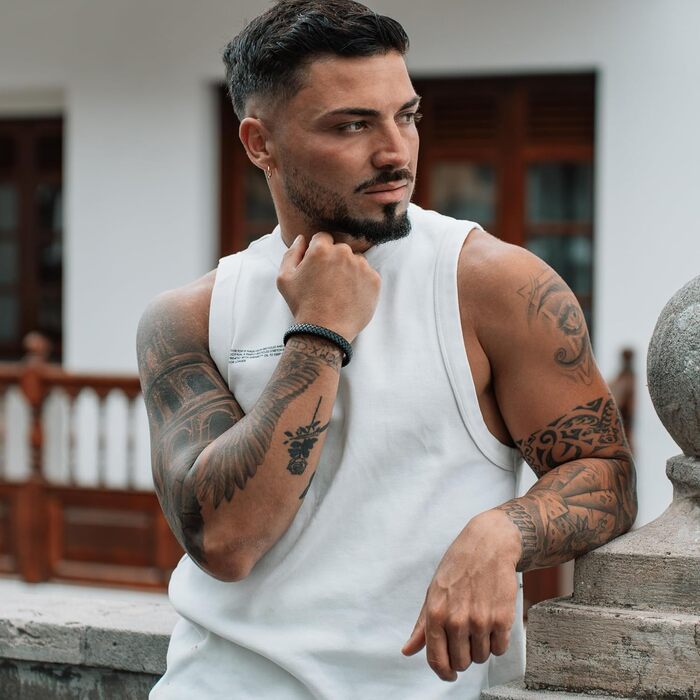 Чоловічий браслет SERASAR Premium з натуральної шкіри, коричневий | Різні розміри | Магнітна застібка з нержавіючої сталі | У подарунковій коробці | Чудовий подарунок для чоловіків (20 см, Steady, Чорний)