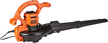 Black+Decker 3-in-1 Electric Leaf Blower / Leaf Vac BEBLV260 (2.600 Watt, with Shredder, high blowing speed of 315 km/h, 40l collection bag and carrying strap, for patios, paths, driveways)