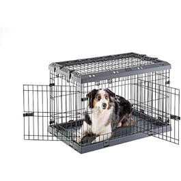 Розкладний вольєр для середніх собак Superior 90, металевий загороджувач, з роздільником, подвійна засувка, розмір 17x15x8 см