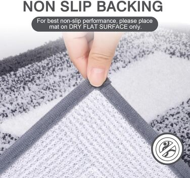 Enyhom Super Soft Microfiber Bath Mat - Non-Slip, Absorbent, Machine Washable, Dark Grey, 60x90cm