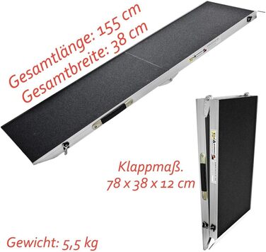 Рампа для собак Petigi - сходинка в багажник авто, складна, алюміній, до 150 кг, довжина 155 см