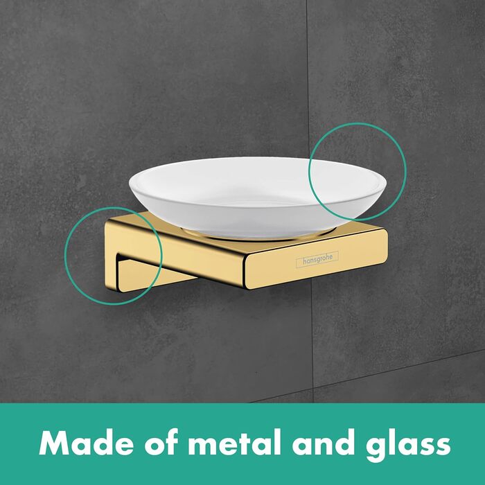 Hansgrohe Soap Dish AddStoris, Soap Holder, Polished Gold Optic