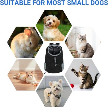 Рюкзак для тварин 3-7 кг - регульований, дихаючий, з передньою кишенею для собак та котів - дизайн 