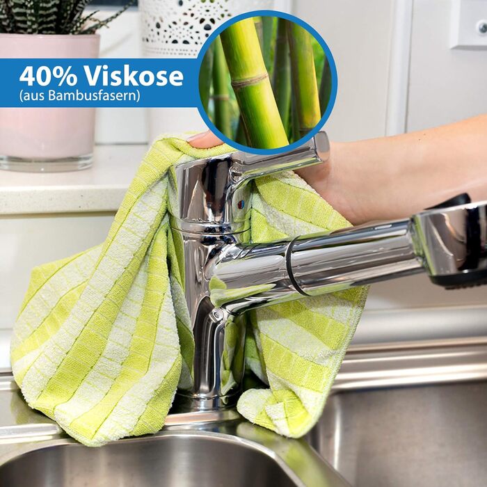 The Blue Wonder Extra Dishcloth | made from bamboo fibers | extremely absorbent | 60 cm x 40 cm (Berry, 5)