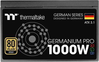 Блок живлення Thermaltake Hamburg Germanium Pro 1000W, ATX 3.1, PCIe 5.1, 80Plus White, низький рівень шуму