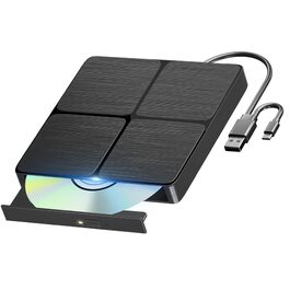 Зовнішній портативний Blu-ray привід (записувач) з двома інтерфейсами, високошвидкісний, сумісний з Windows та Mac OS