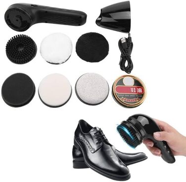 Electric Shoe Polishing Set, Electric Shoe Polisher, USB Rechargeable Electric Shoe Brush Portable Multifunctional Leather Shoe Polisher for Leather Shoes, Leather Handbag, Leather Sofa