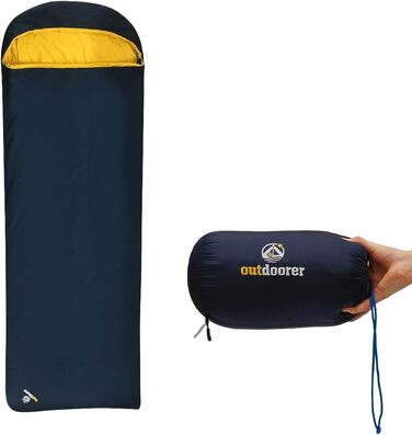 Outdoorer Trek Comfort Sleeping Bag - Lightweight Down Sleeping Bag for Adults - Compact Travel Sleeping Bag (Blue, 880g)