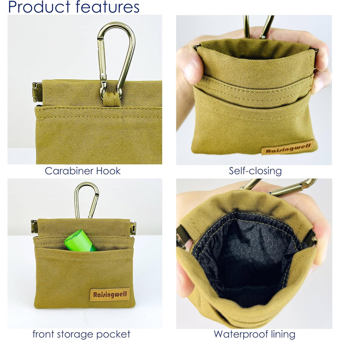 Сумка для корму для собак LeckerLibeutel: міцна бавовна, карабін, самозакривна блискавка, для прогулянок та подорожей (колір: коричневий)